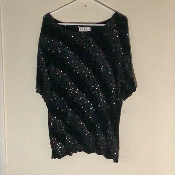Erena Woman Black Blouse with Beaded Embellishments - Picture 1 of 6